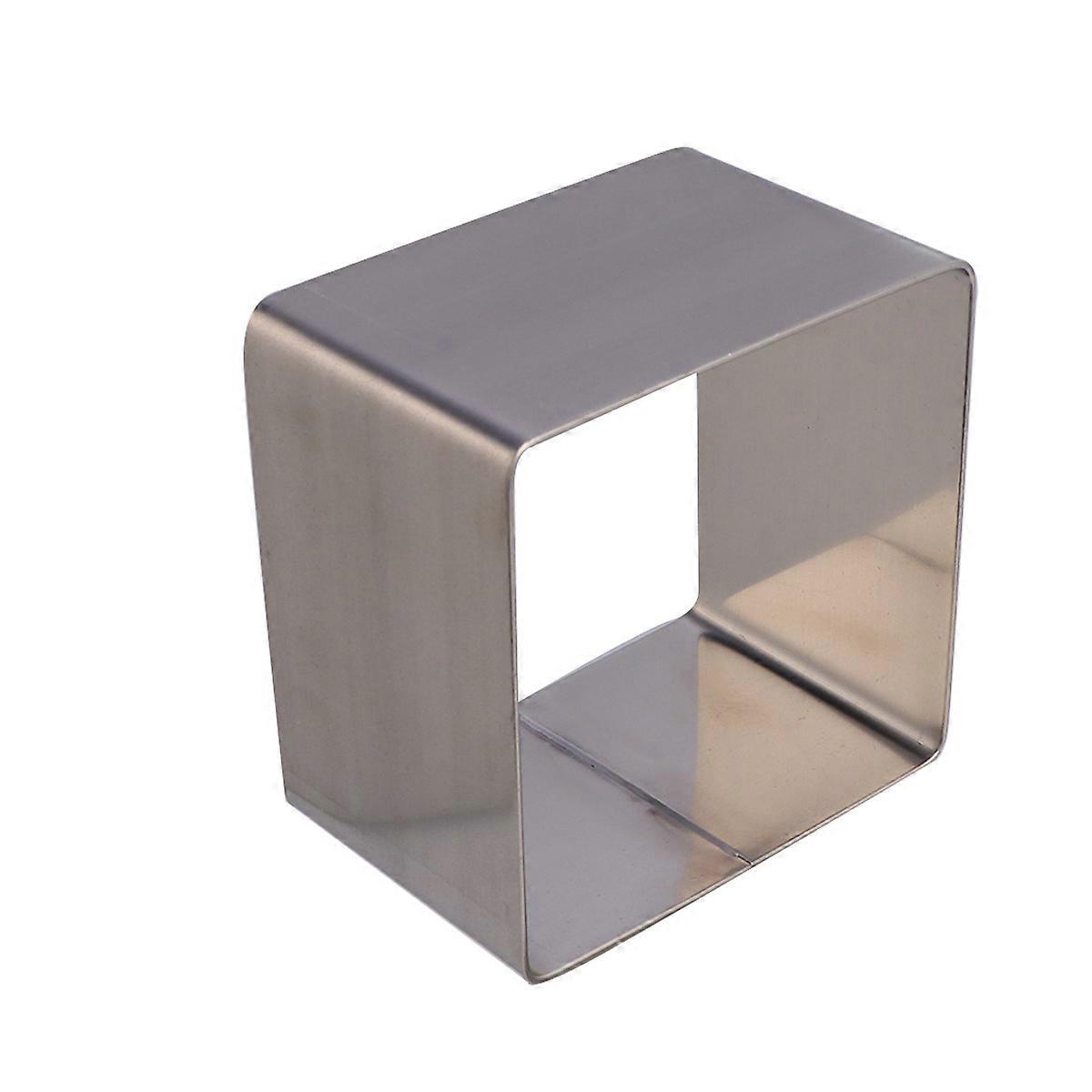 Square Mousse Mold Stainless Steel Cake Ring for Cutting 2Pcs Silver