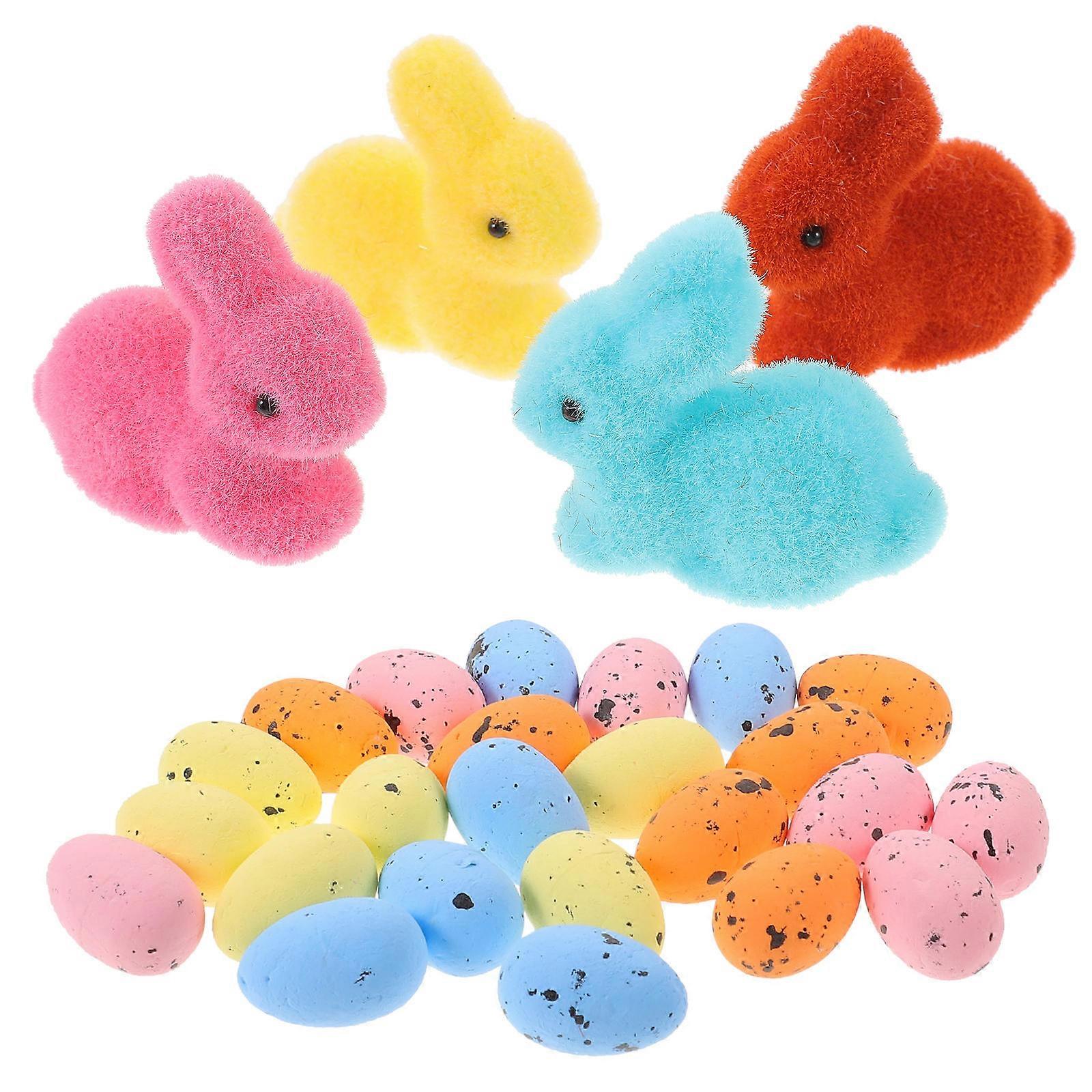 Assorted Color Foam Bunny And Egg Adornment Set 140 Pcs Perfect For Easter Party And Home Use