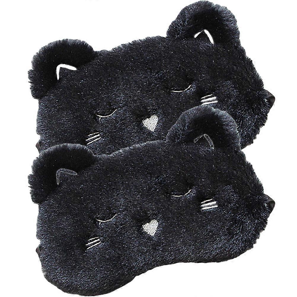 Multi-Function Cartoon Eye Patch 2Pcs Sleep Mask Designed For With Feature In Black Color
