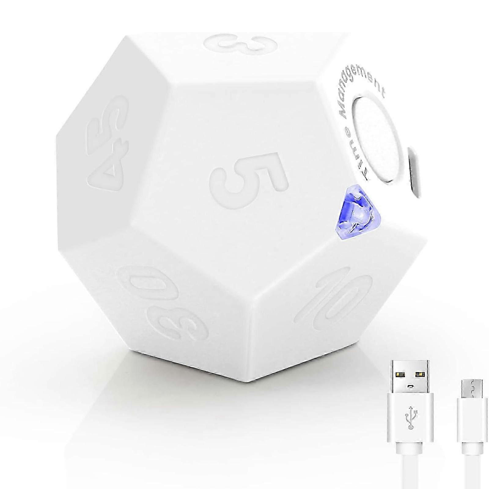 Pomodoro Timer, Cube Timer Rotating Productivity Timer, Rechargeable Desk Timer 11 Preset Time Productivity Timer for Cooking, Learning, Exercise and