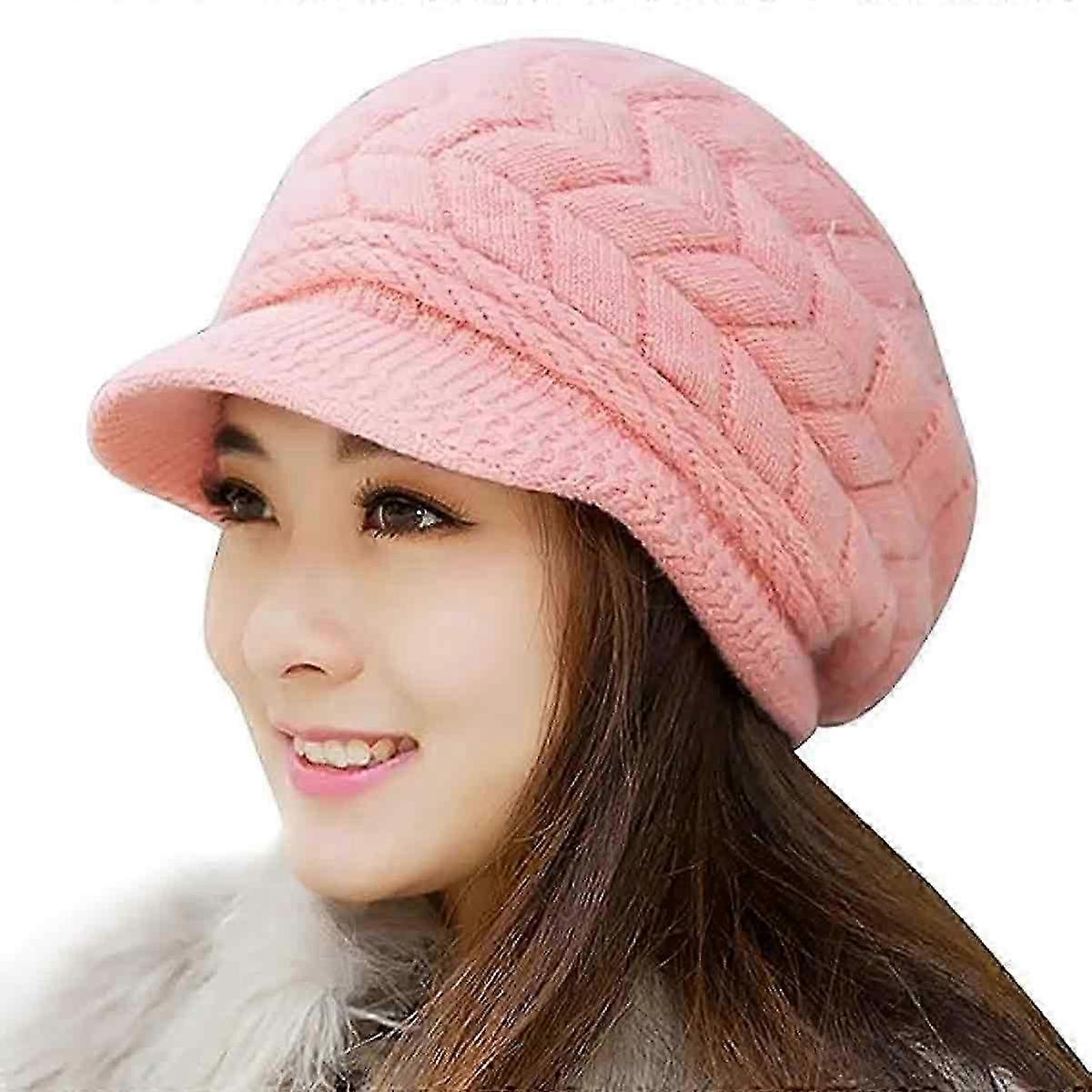 2025 Womens Winter Beanie Warm Knitted Slouchy Wool Hats Cap with Visor