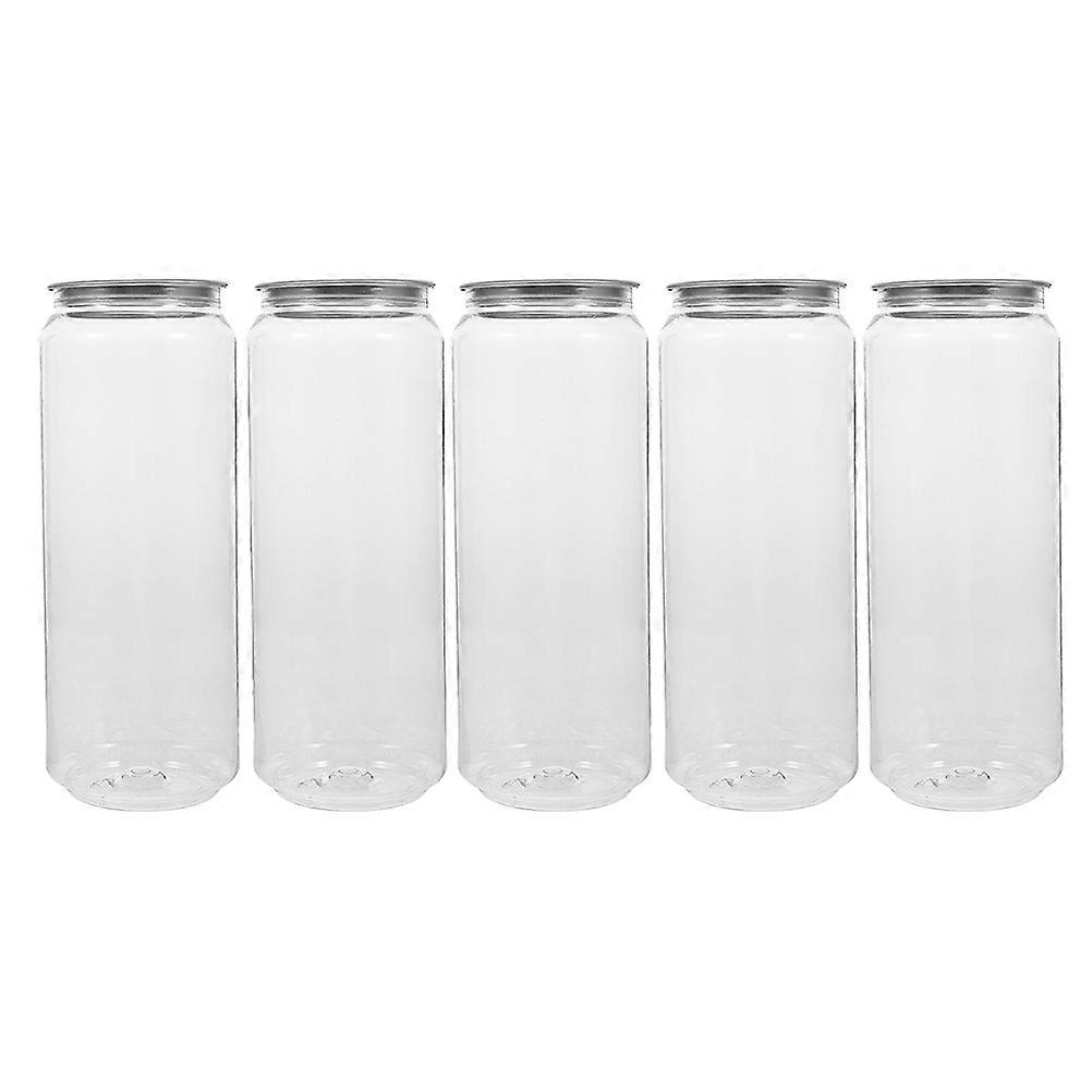 Reusable Plastic Milk Bottles 10Pcs For School Office Use 500ml Freshness Preservation Cylindrical Containers