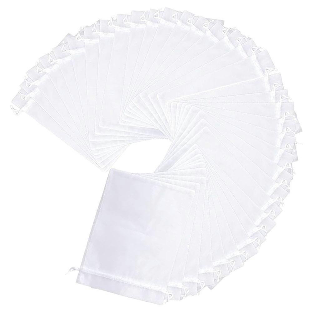 Breathable 30Pcs Garden Net Bags With Drawstring For Protecting Fruits And Vegetables 23x17cm White Color