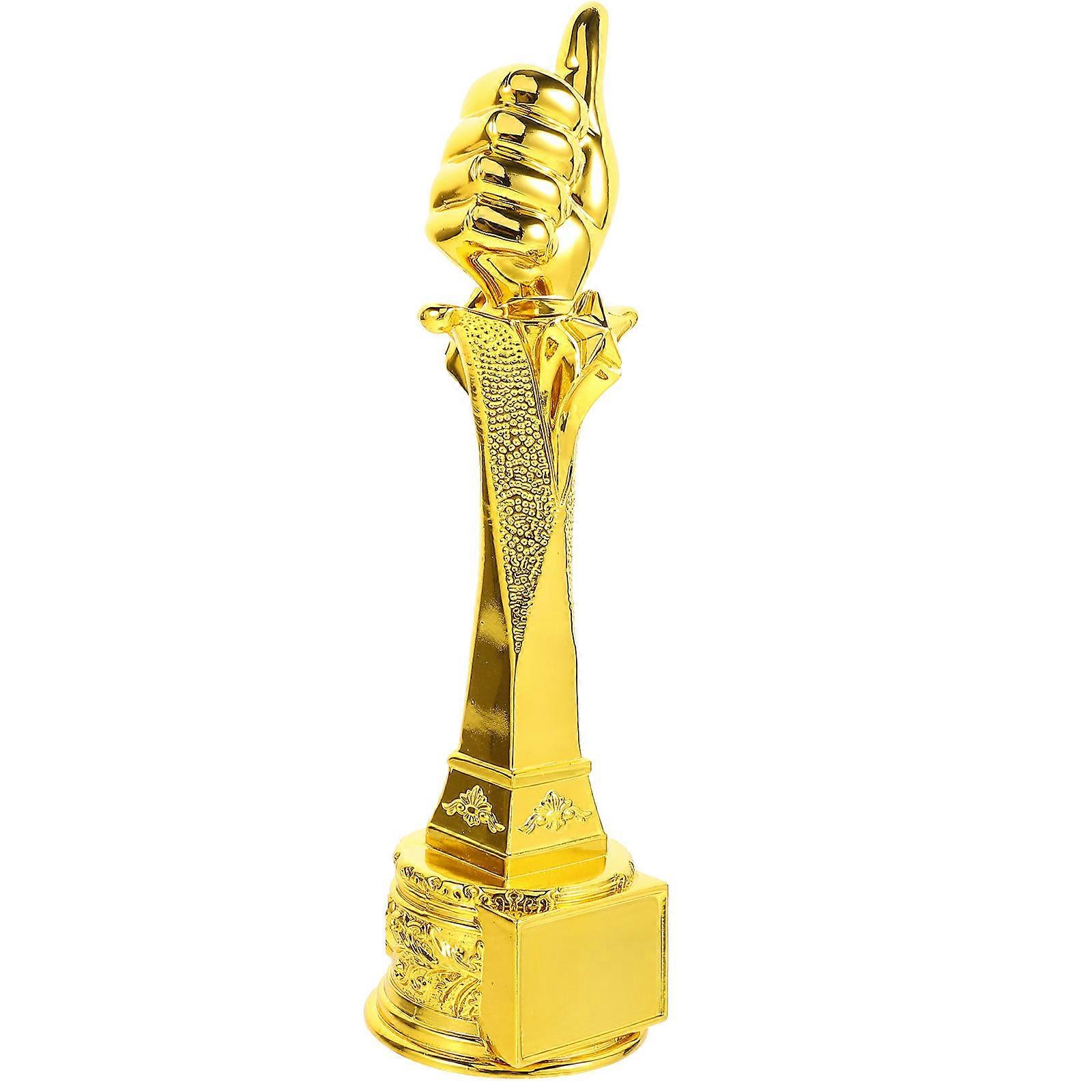 Golden Resin Thumb Trophy Trophy Model for Fun Use 2Pcs