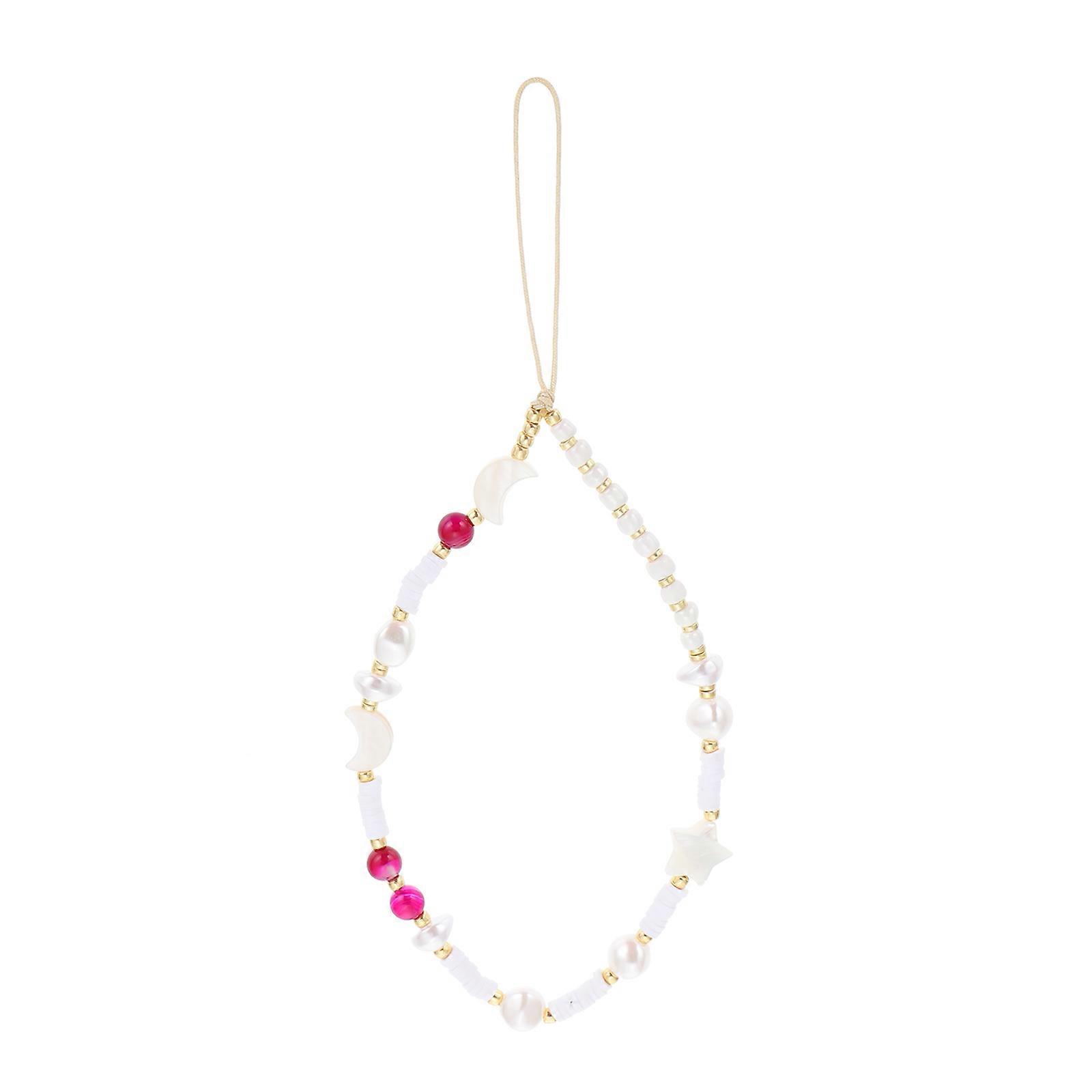 Beaded Mobile Phone Strap Family Members Round Beads Resin 18X2X0.8CM 1Pack