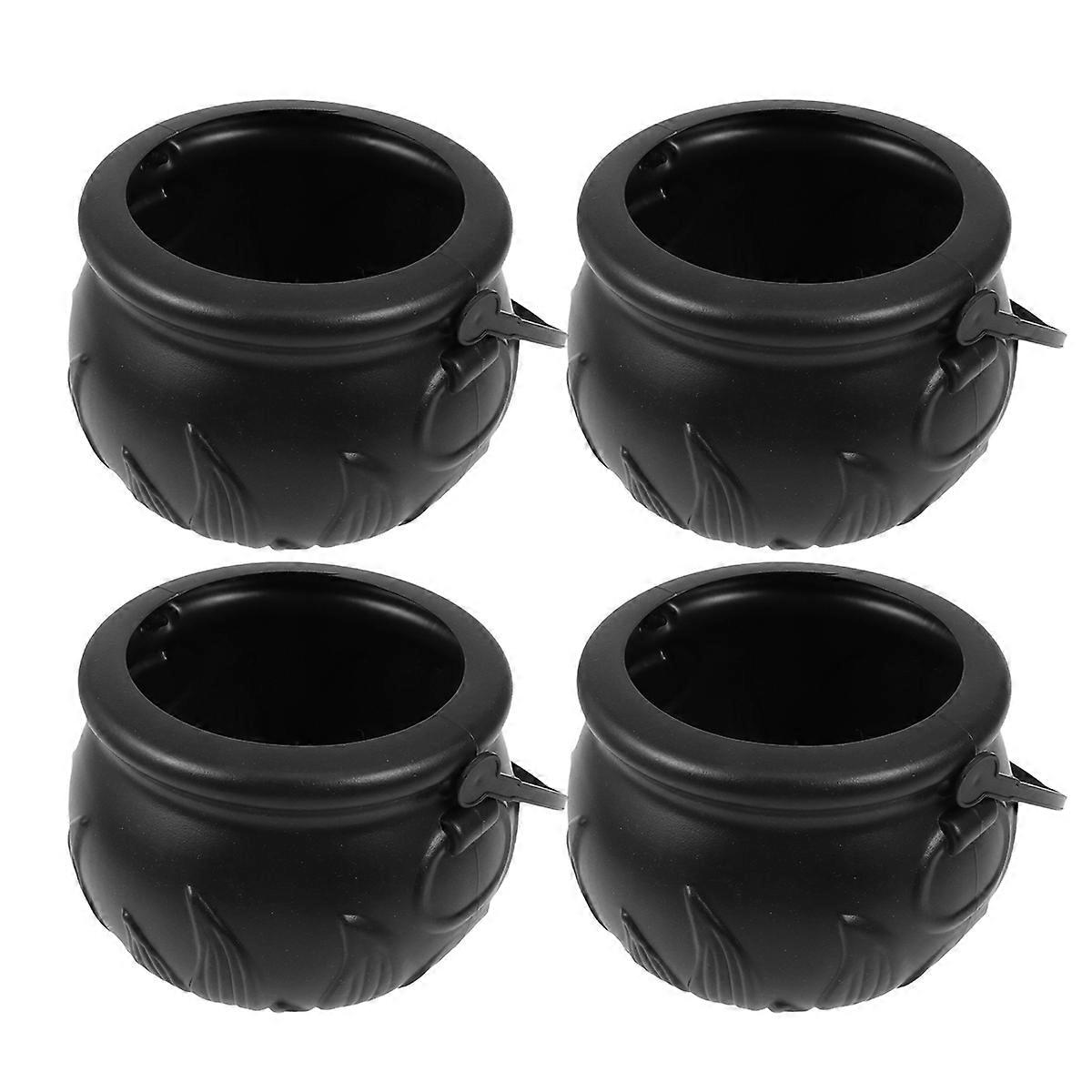 Halloween Bucket Black Witch Bucket for Candy Holding 8Pcs Plastic