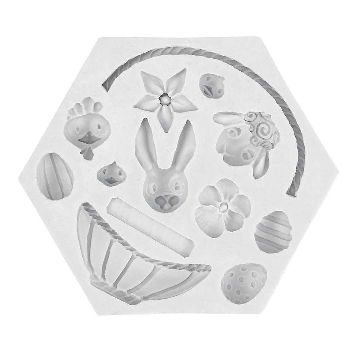 Shaped Mold 3Pcs Silicone Set for Cake Decoration Featuring Easter Designs