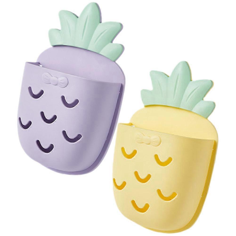 Bathroom Pineapple Wall Storage Holder for Cosmetic Use 8Pcs