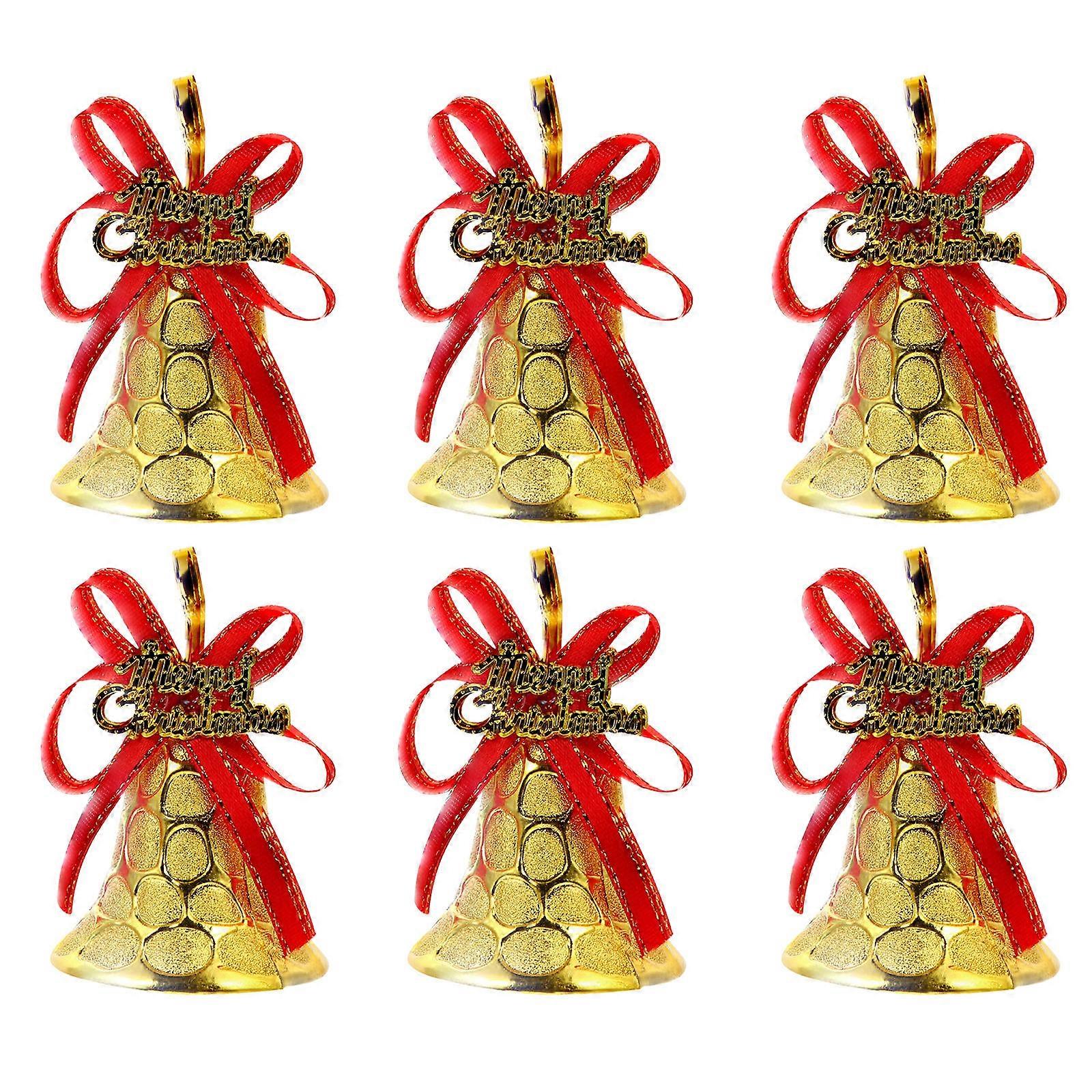 Christmas Tree Hanging Decorations for Decor 24Pcs Plastic Bell Pendants Assorted