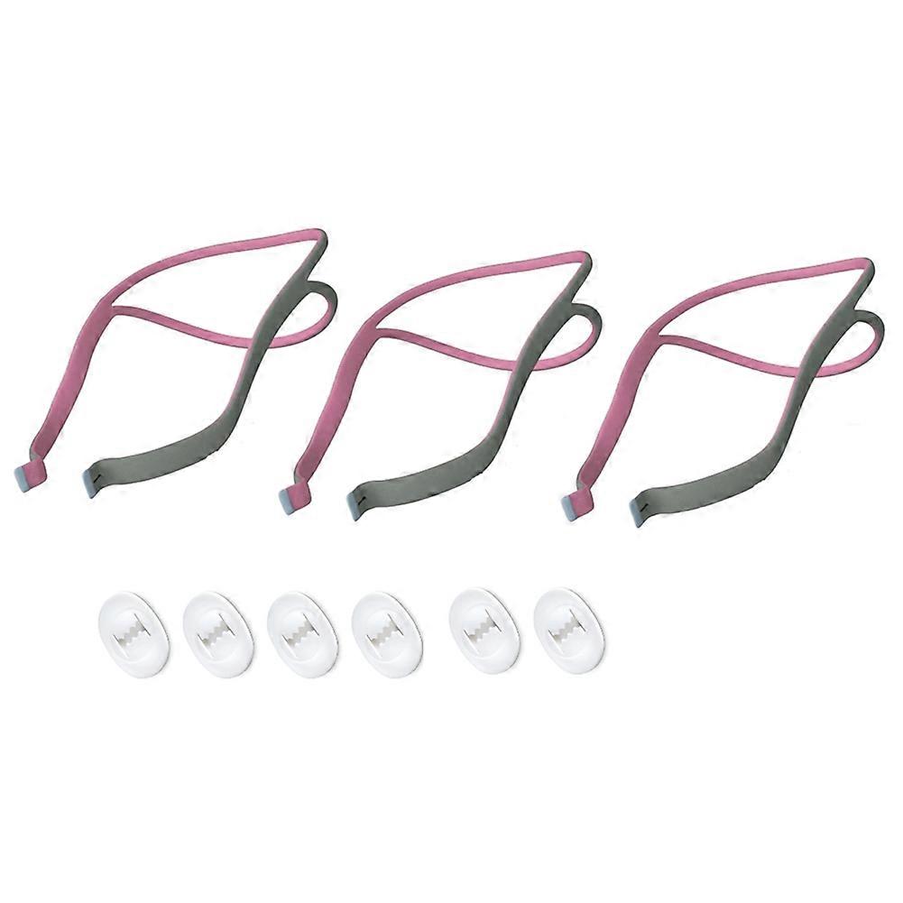 3 stk hodeplagg CPAP for ResMed Airfit P10 3 elastiske stropper og 6 klips