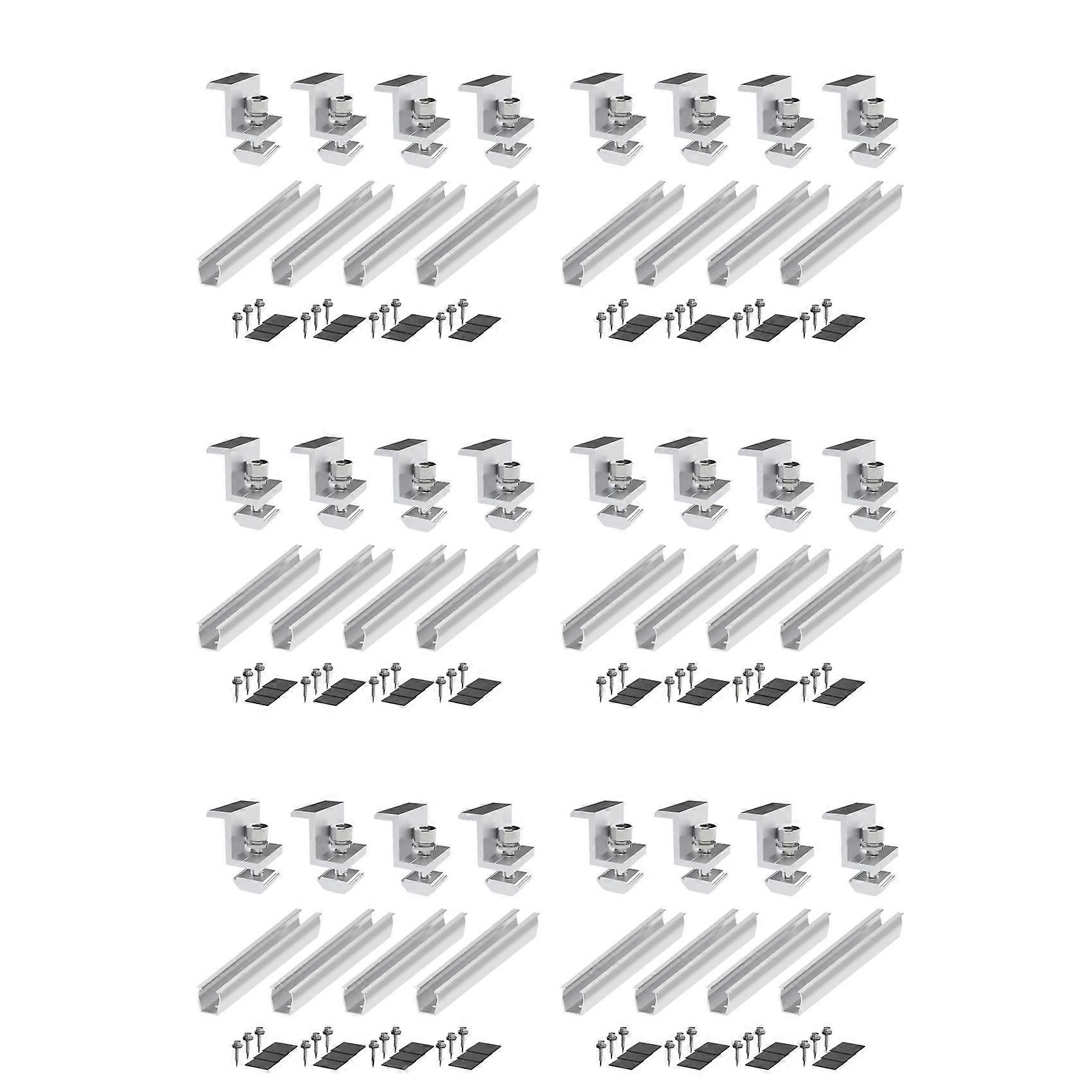 24X Solar Panel Mount Bracket Photovoltaic Panel Rail Solar Panel Mount Fastening Module with Mid 35mm
