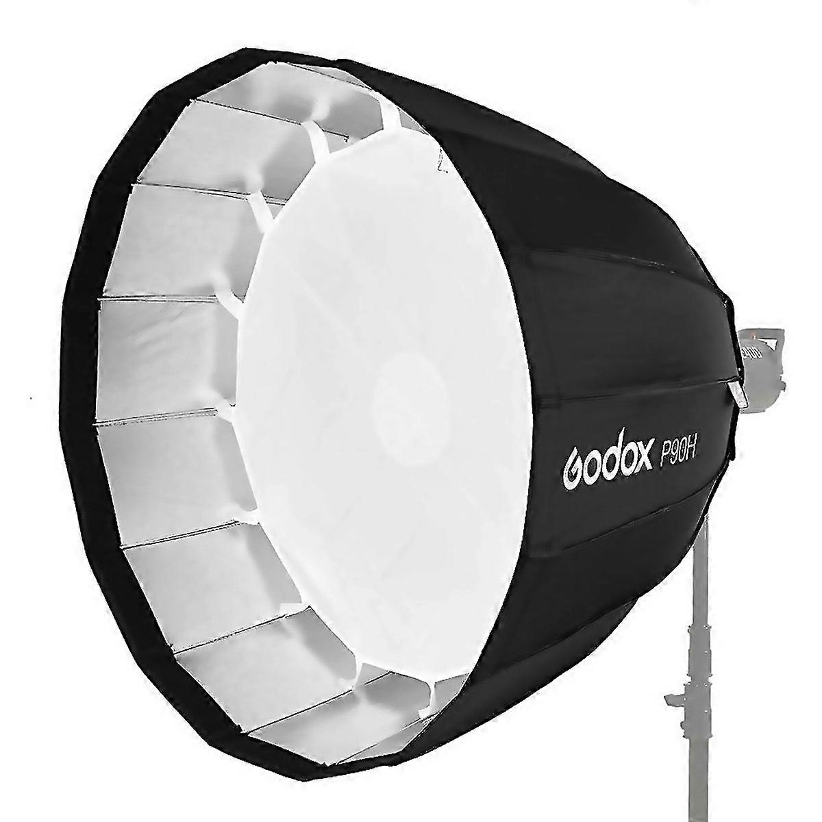 For Godox P90h 90cm Deep Parabolic Softbox Reflector Diffuser Studio Light Box Black