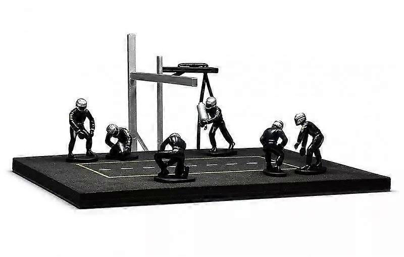 Pit Stop Set Blue 6 figures with Decals and Accessories 1:43 Scale IXO FIG002SET