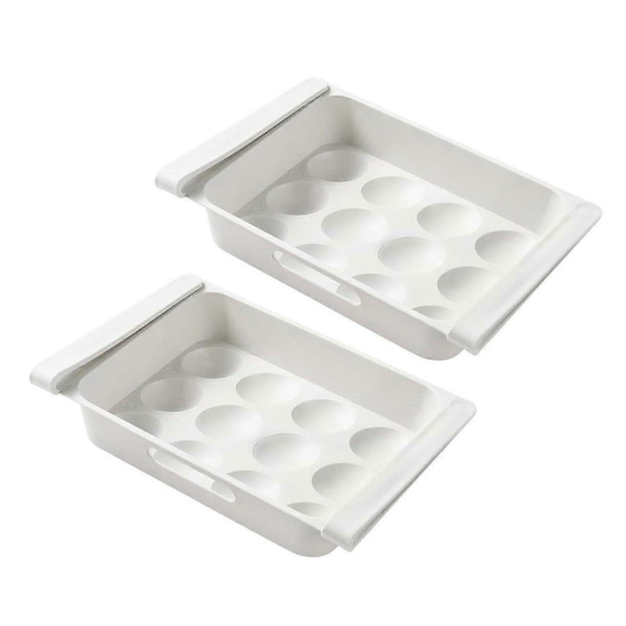 Egg Storage Cases 2Pack Large Capacity Refrigerator Egg Preservation Boxes With Drawer Design For Kitchen Use