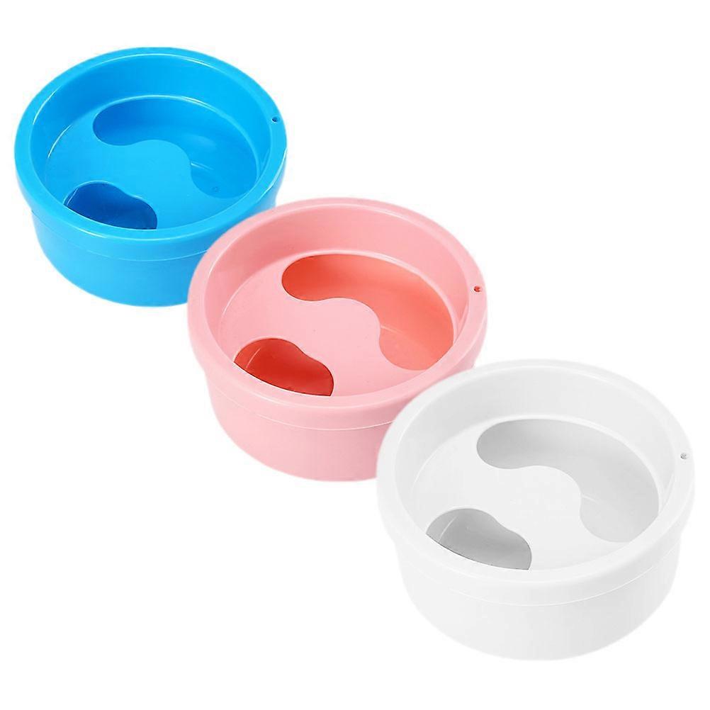Manicure Art Nail Soaking Bowl Kit For Home Use Circular Shape 12.60X12.60X6.60CM Durable Plastic 3Pcs
