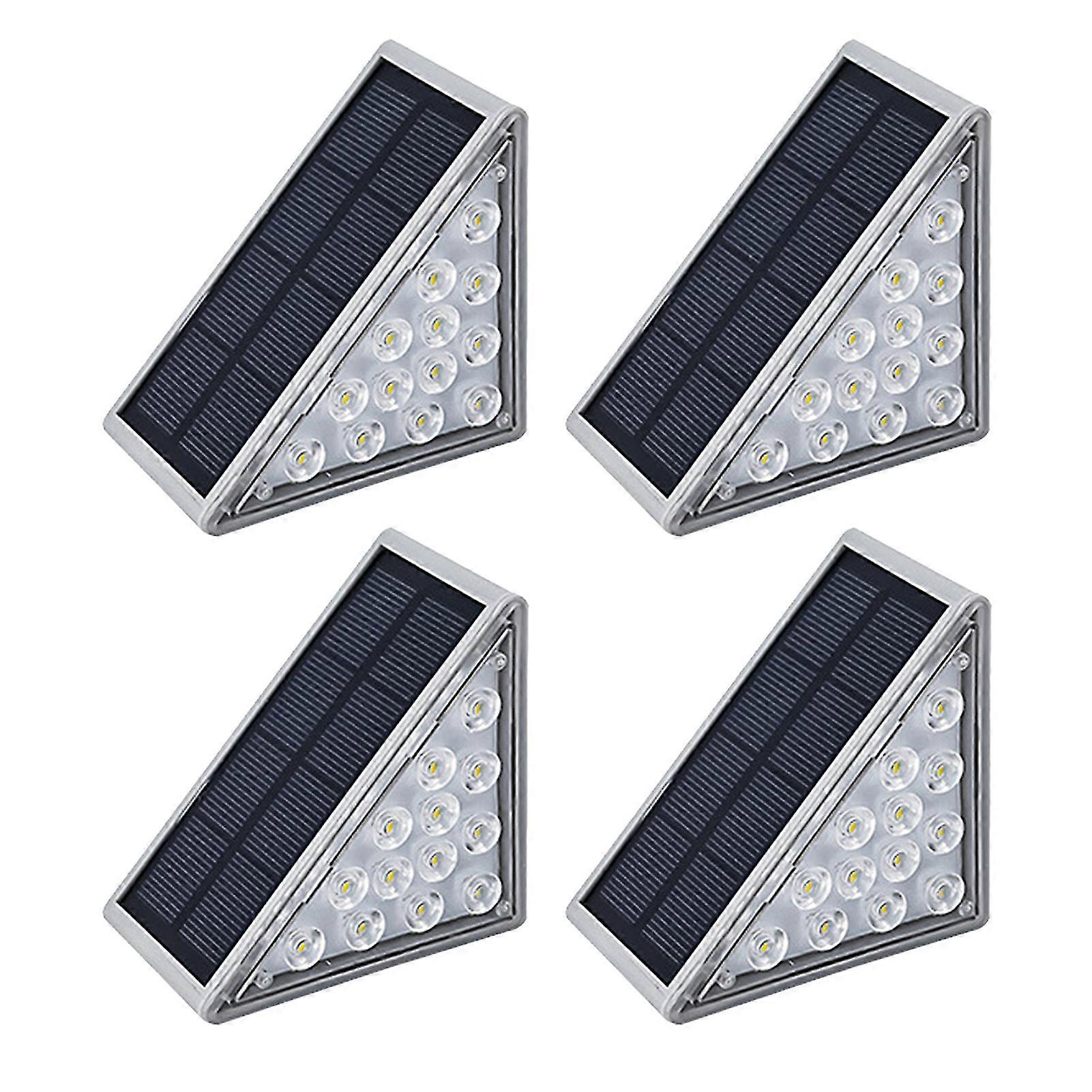 Solar Powered Triangular Staircase Light Water Resistant Landscape Lamp for Pathway Deck