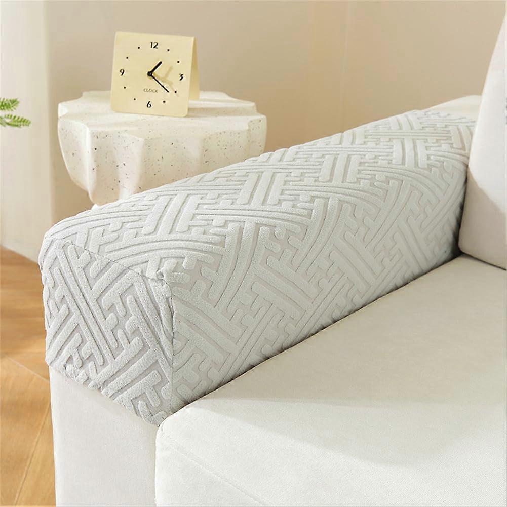 Armrest Protectors 2Piece Set Stretchy Armrest Covers for Sofas, Armchairs and Couches Light Gray