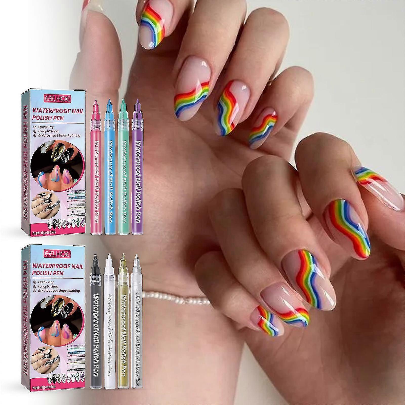 4pcs Nail Art Waterproof Pen