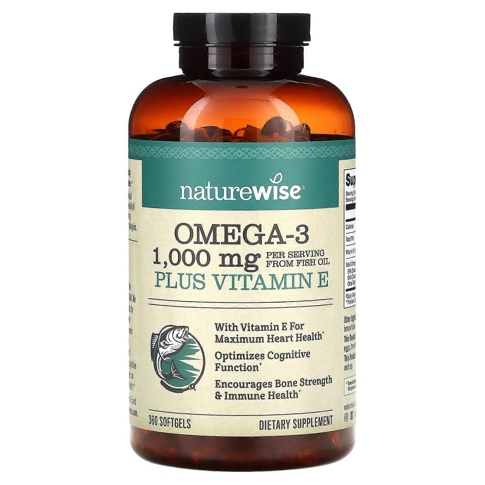 Omega-3 Plus Vitamin E, 360 Softgels