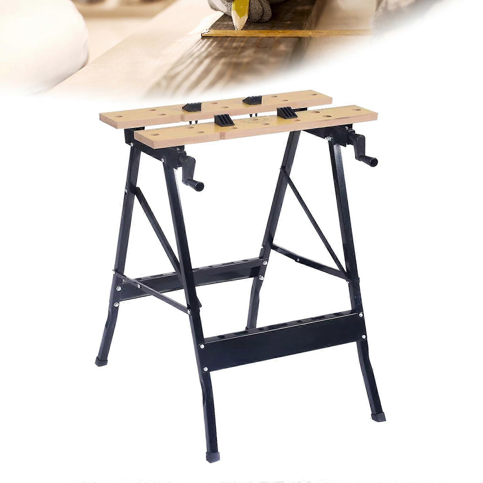 Portable Folding Workbench Adjustable Wood Timber Working Table For Clamping Painting And Cutting