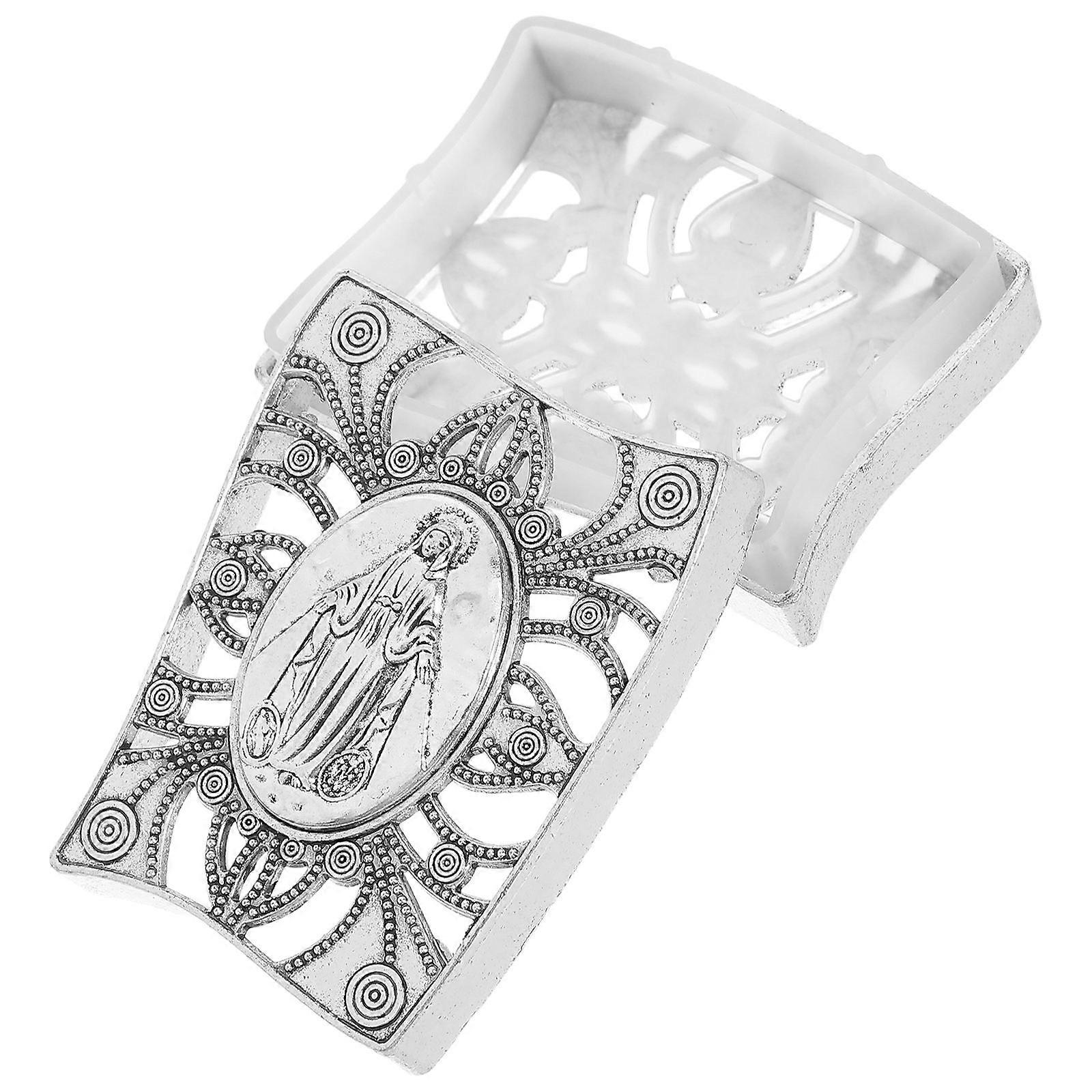 Silver Zinc Alloy Rosary Holder for Storage Elegant Multi-Purpose Case