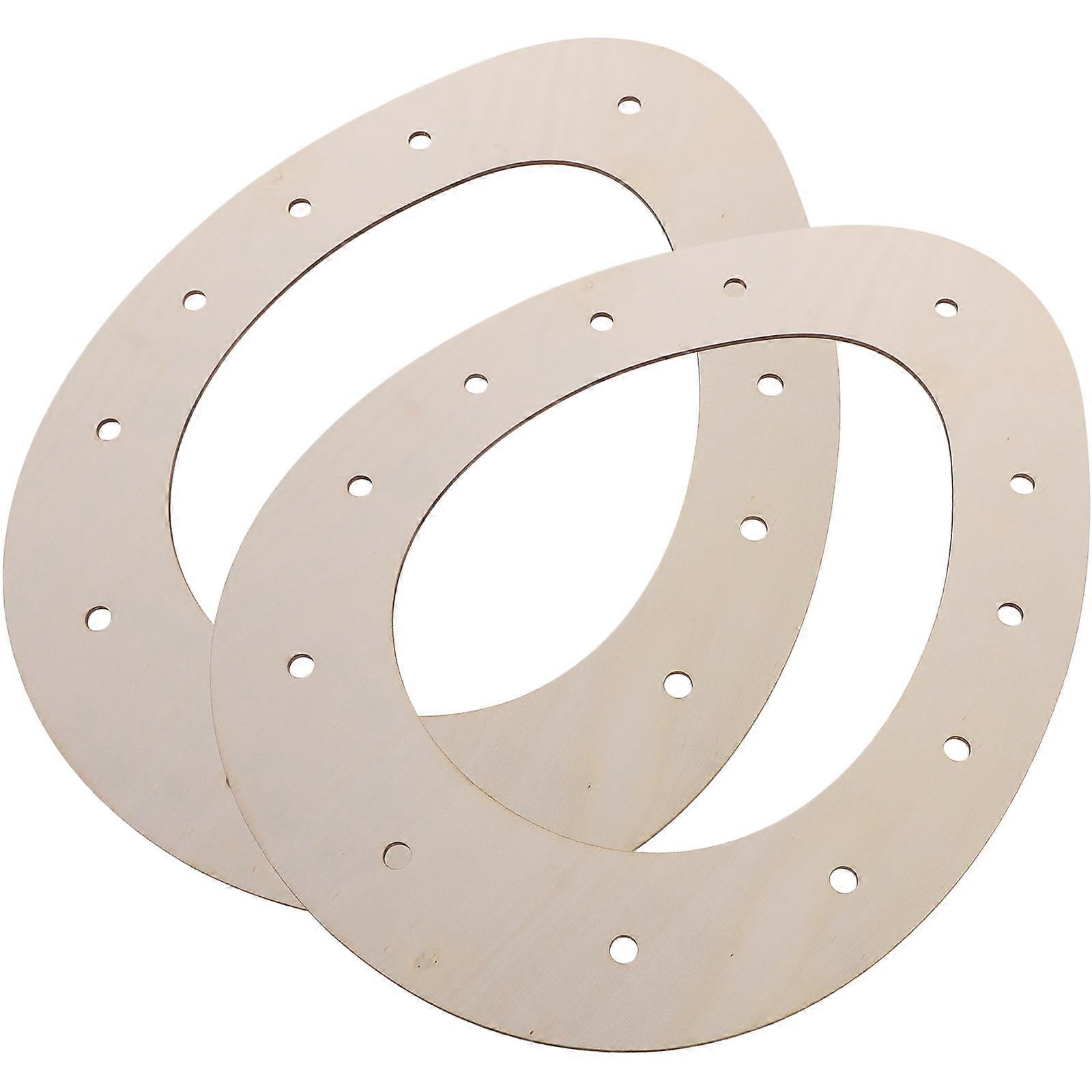 2 Pcs Easter Wreath Circle Backdrop Stand Decorations Wall Accent Rings Frames Wood Wreaths