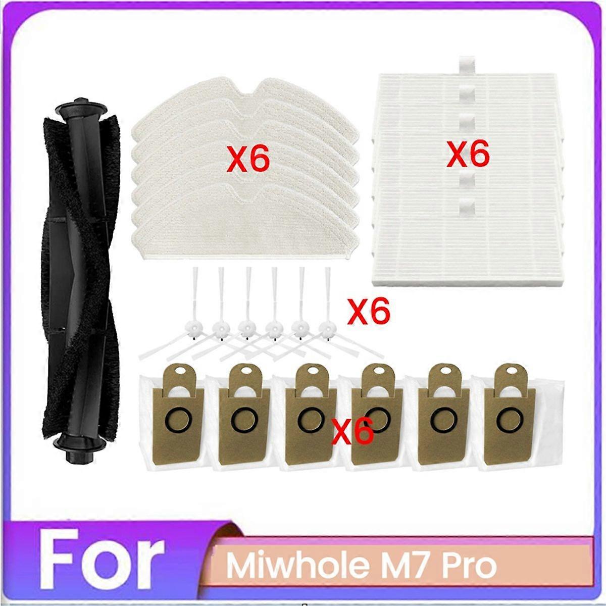 För Miwhole M7 Pro Brush dammpåsefilter och moppduksbyte