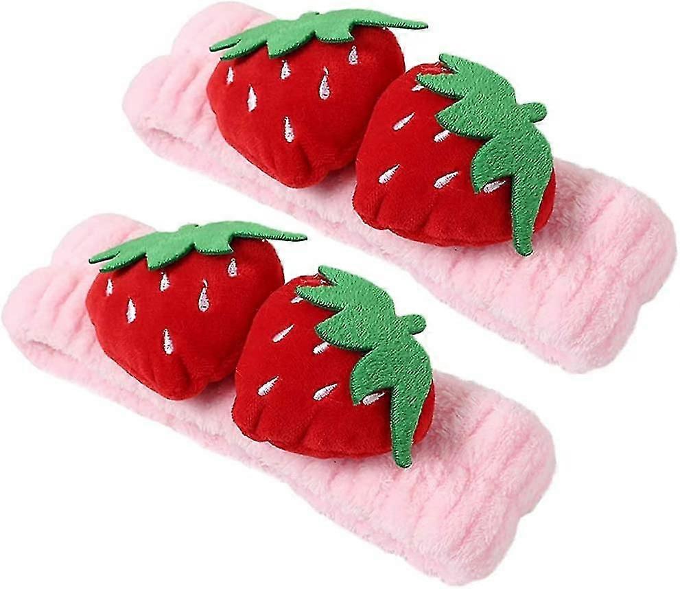 2 Pcs Cute Strawberry Headbands