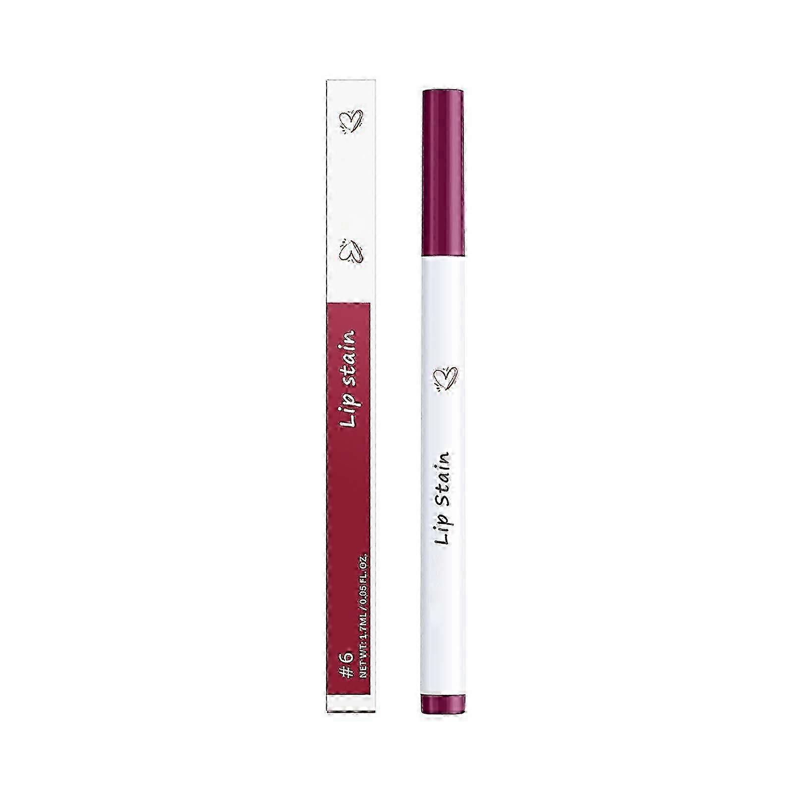 Stylo Teinté Lèvres Longue Tenue Avec 6 Couleurs À Choisir Stylo Crayon À Lèvres Adhésif Mat Antiadhésif Résistant À La Transpiration 1.7ml