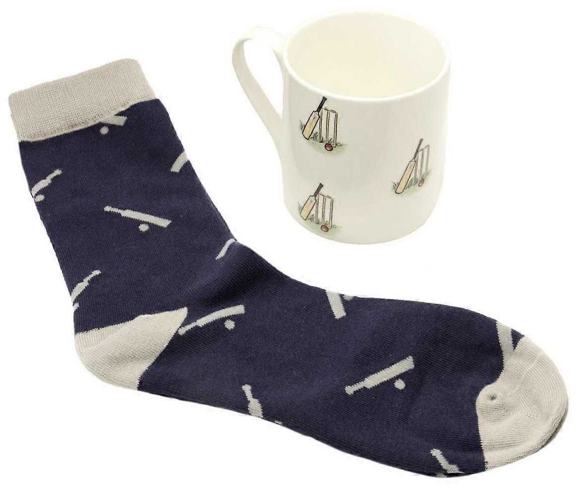David Aster Cricket Mug and Sock Set - White