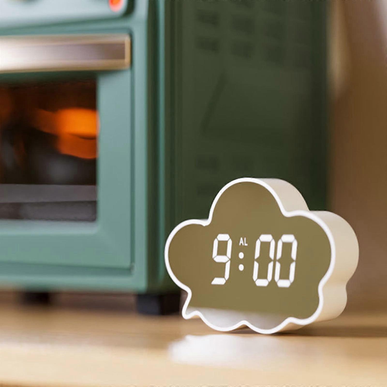 Donemore School Season Electronic Alarm Clock Clouds Shape HD LED Large Screen Alarm Clock, for Students Children, Ideas Digital Alarm Clock Gift