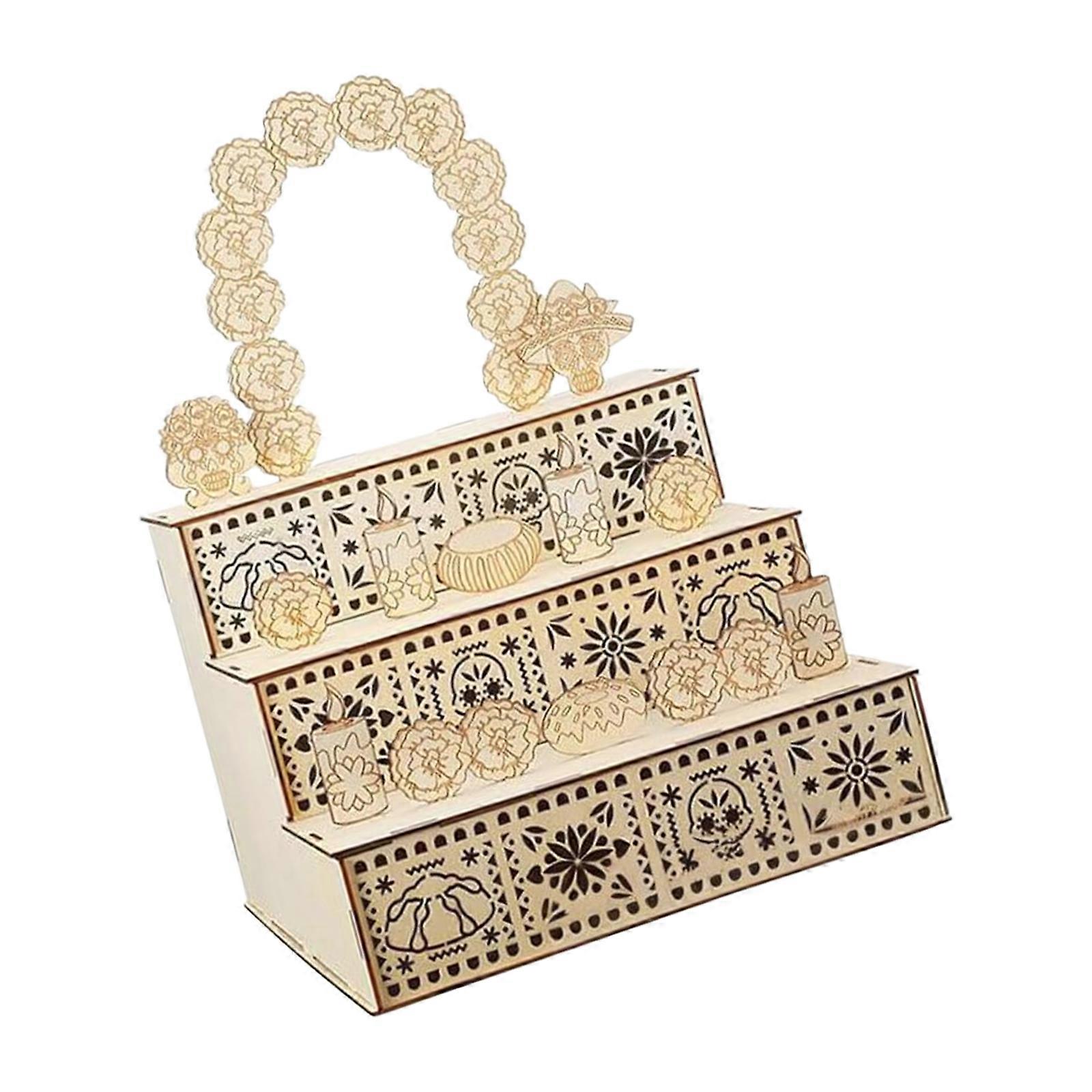 Traditional Wood Ofrenda Altar For Remembrances Customizable Day of Dead Shadows Box With Durability Handcrafted Design Multicolor