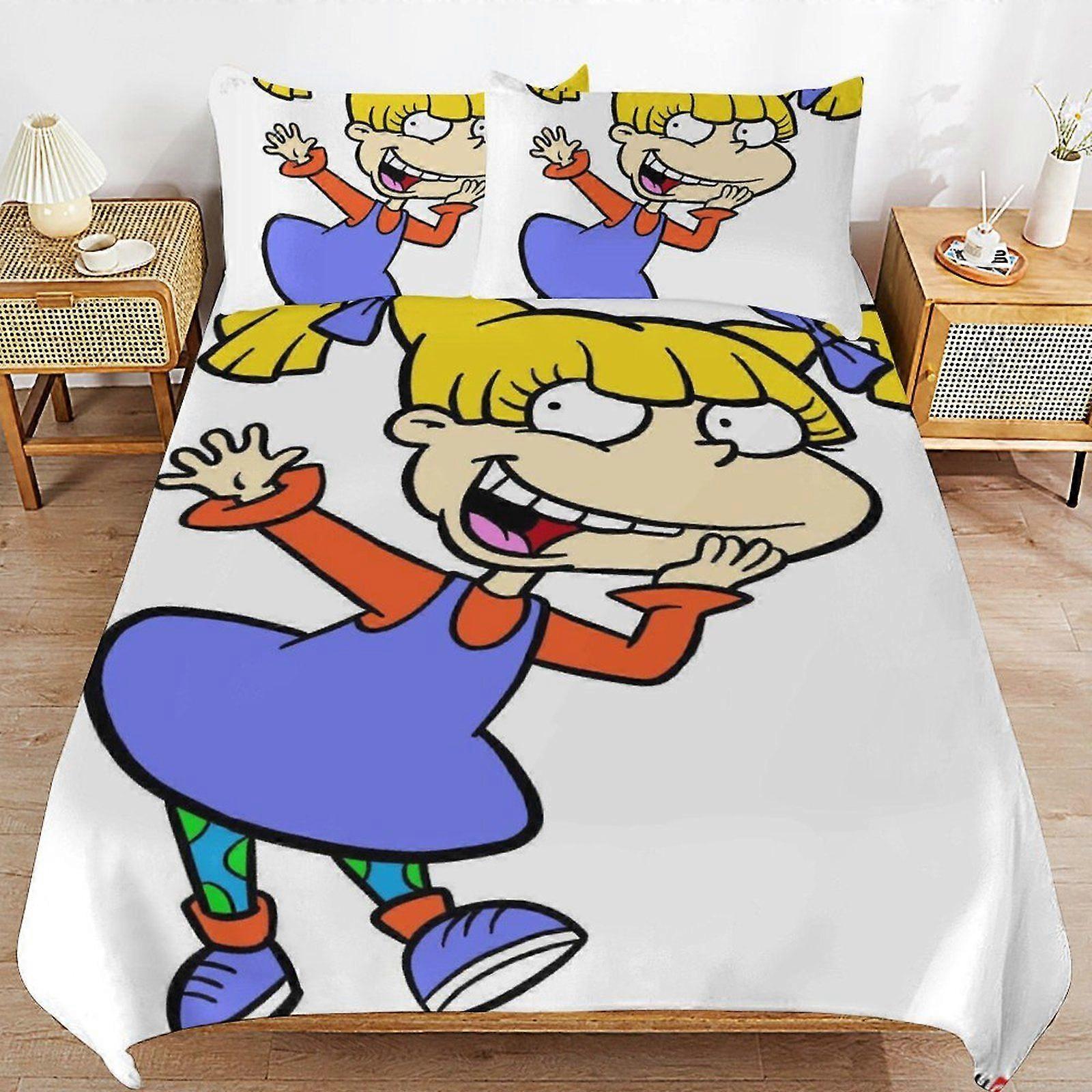 i591 rugrats Complete Bed Solution Long Thread Use Durable Zip Soft Touch Duvet Cover Sets Practicality x591