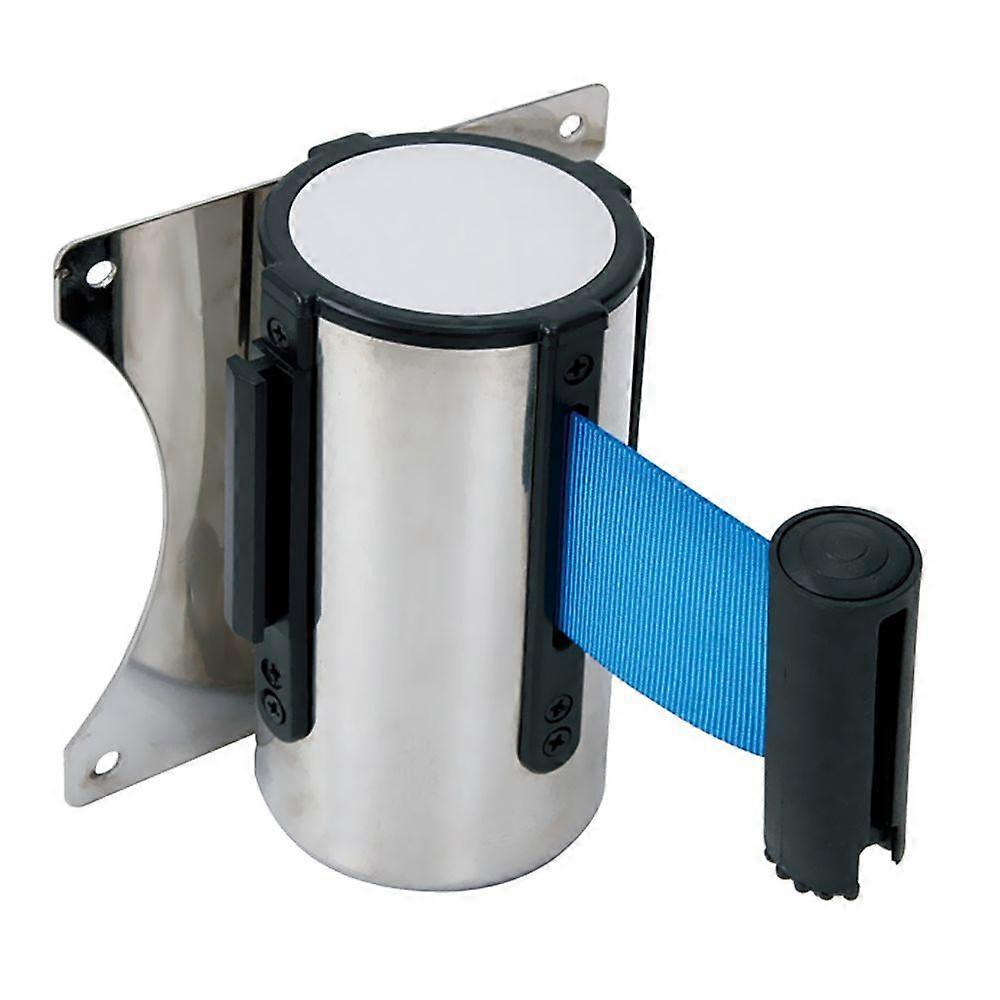Stanchion Tail Barrier Wall Mount Crowd Control Rectractable Tape 2m Blue