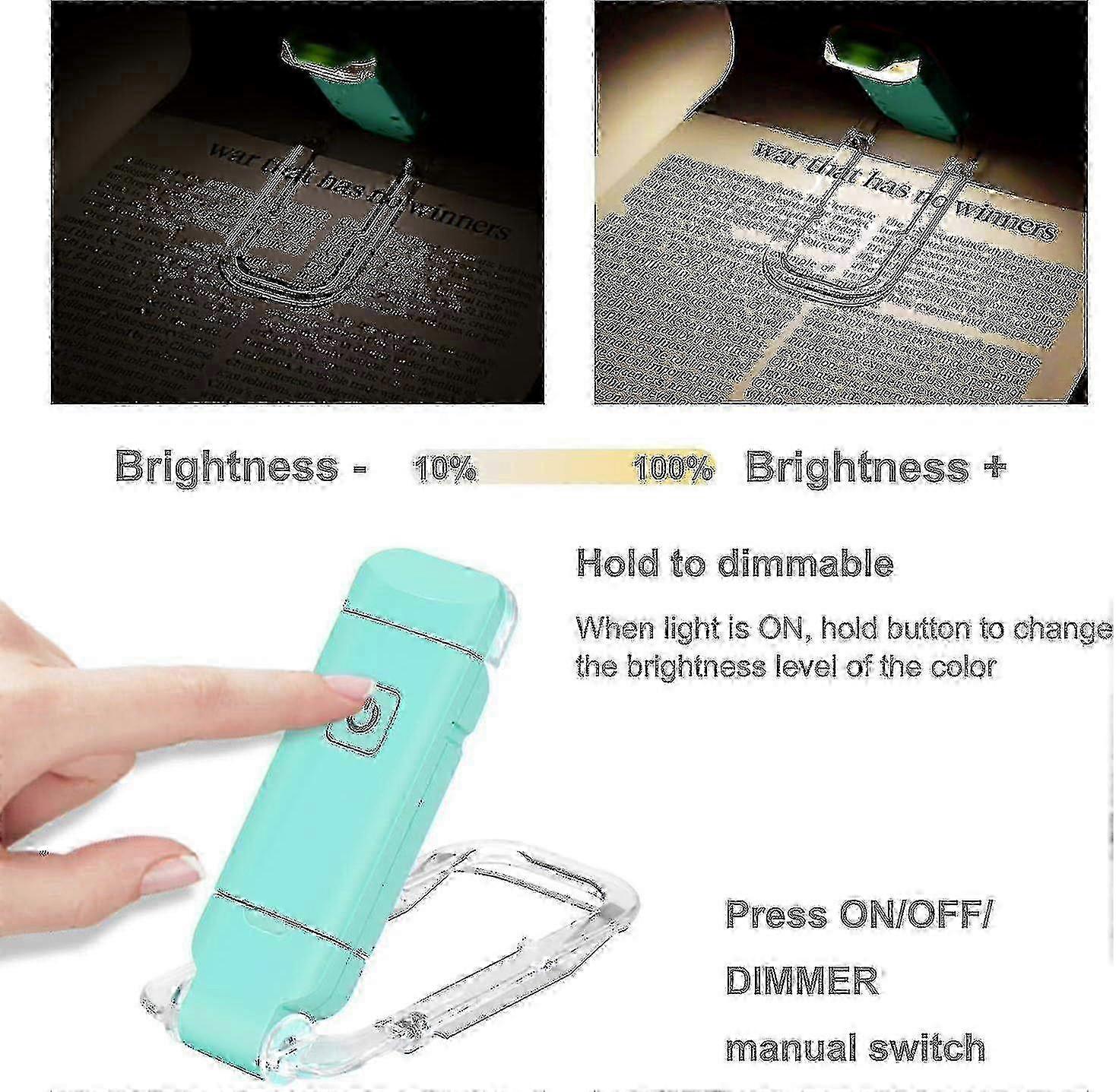 Usb Rechargeable Book Light For Reading In Bed,portable Clip-on Led Reading Light,portable Reading Lamp For Bookworms, Travel