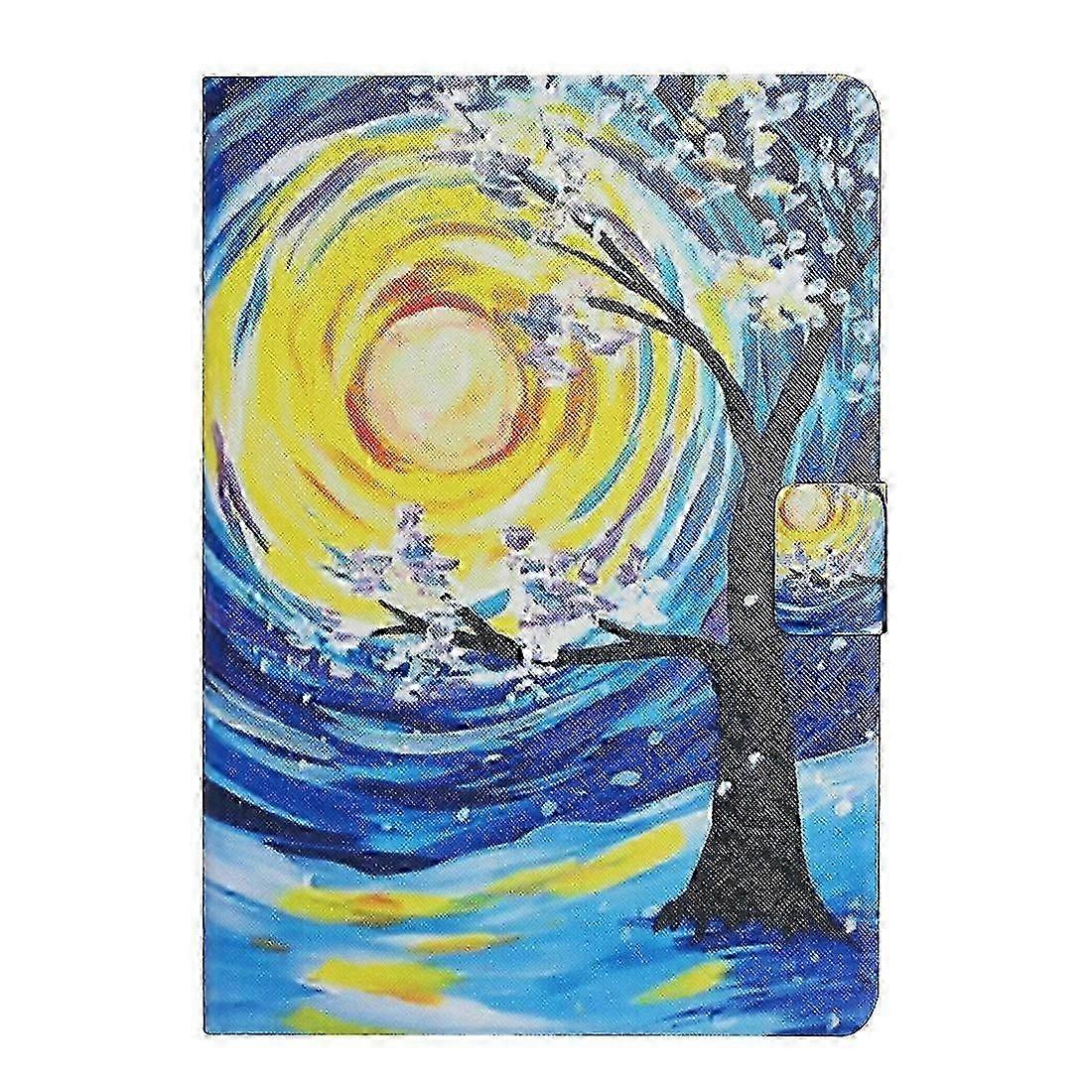 For Amazon Kindle Fire HD10 Colored Drawing Pattern Horizontal Flip Leather Case with Holder & Card Slots & Sleep / Wake-up Function