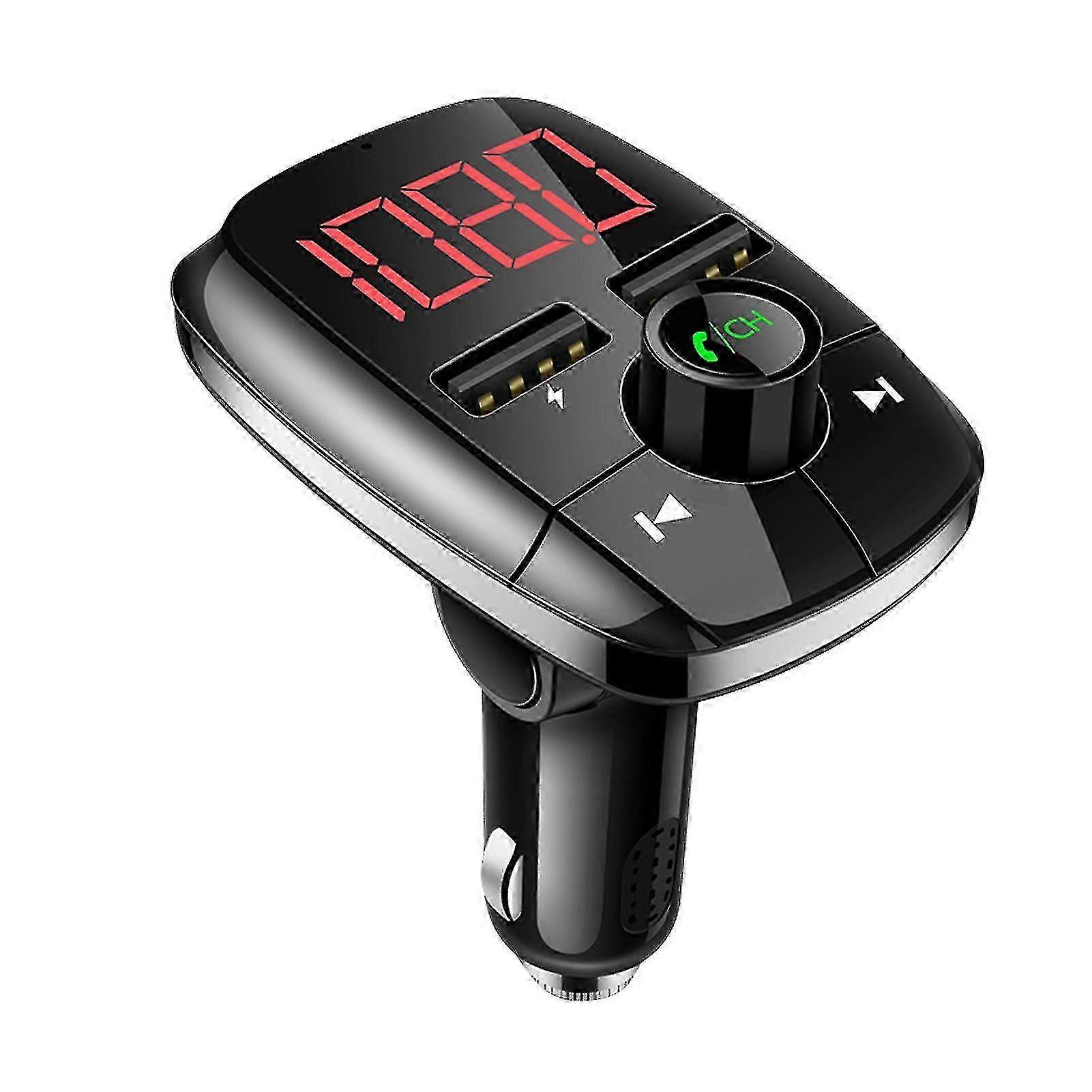 T50 Fm Transmitter Quick Charging Digital Display Built-in Mic Car Bluetooth-compatible Fm Mp3 Player For Automobile