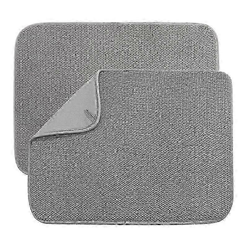 2 Pack Microfiber Dish Drying Mats - Super Absorbent Kitchen Counter Drainers for Efficient Dish Drying