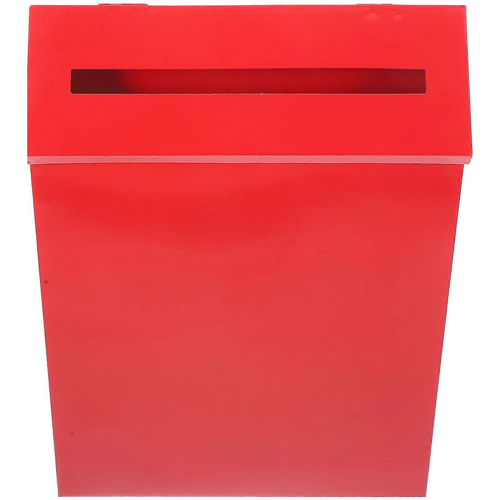 Wall Mailbox Large Capacity Letter Container Red Mounted Vintage Household Boxes