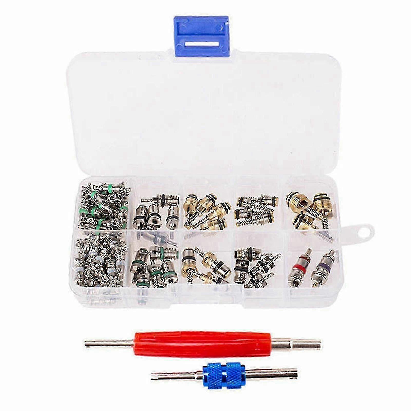 102pcs Car R134a/r12 A/c Air Conditioning Valve Core & Remover Tool Kit