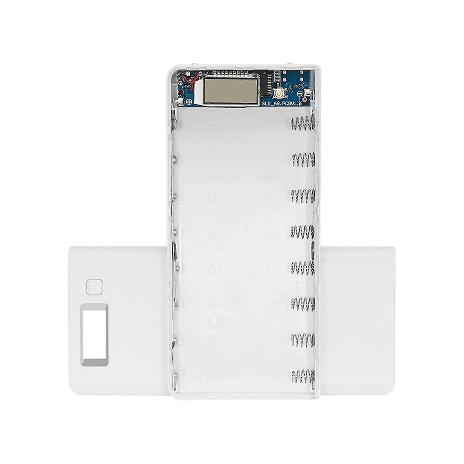 8 Slot 18650 Mobile Battery Removable Battery Compartment Not Welding Required Various Device Charging Solution  White
