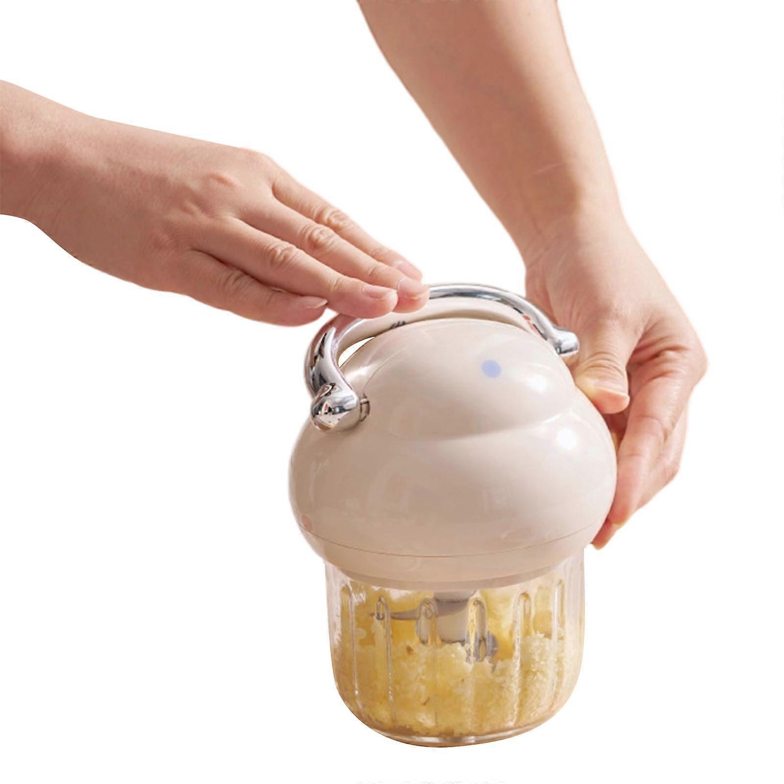 Electric Garlic Meat Grinder Multi Function Food Processor With Powerful Motor And Design For Kitchen Efficiency  Bee white