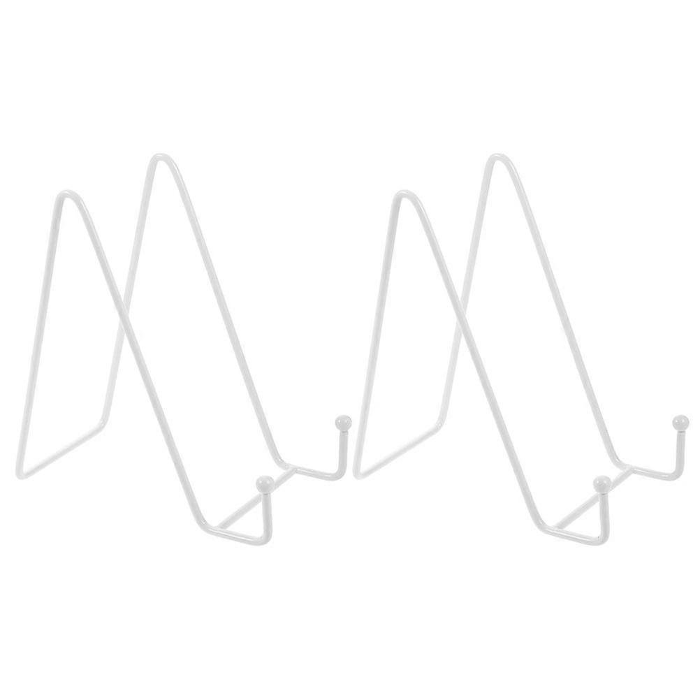 Eease 2pcs Iron Wire Plate Display Stand Easel for Tabletop Decor White