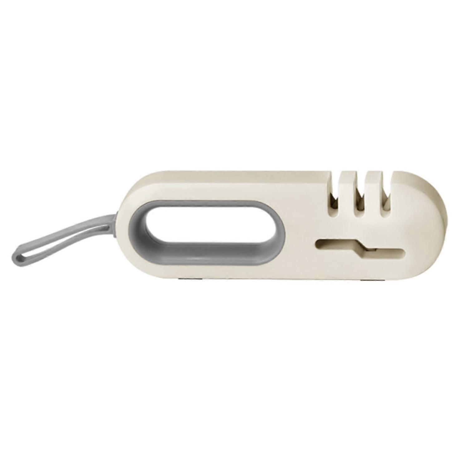 MultiPurpose Knife Sharpener, 4Stage Sharpening, Downward Pressure, Scissors Compatible, Gray 20.6 x 6.5 cm