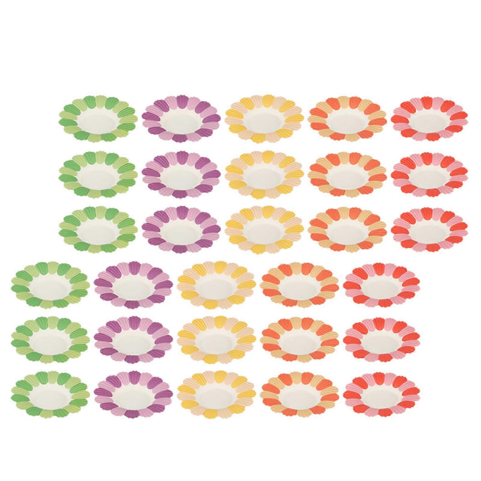 50Pcs 일회용 종이 접시 꽃 모양 파티 종이 접시 피크닉 접시
