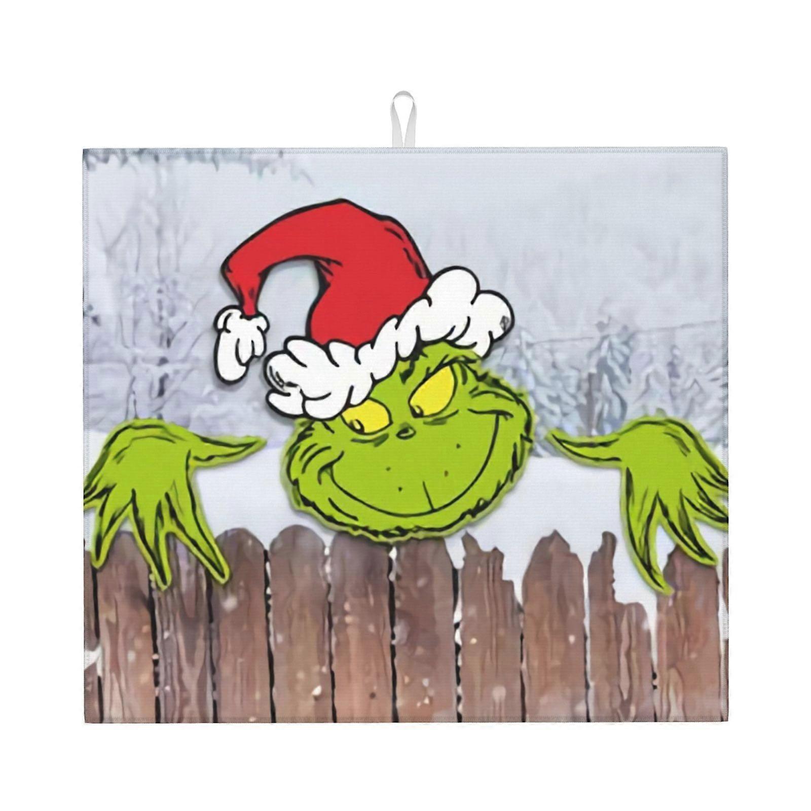 The Grin-Ch Dish Drying Mat For Kitchen Counter, Microfiber Dish Mat, Fast Absorbent Draining Pad