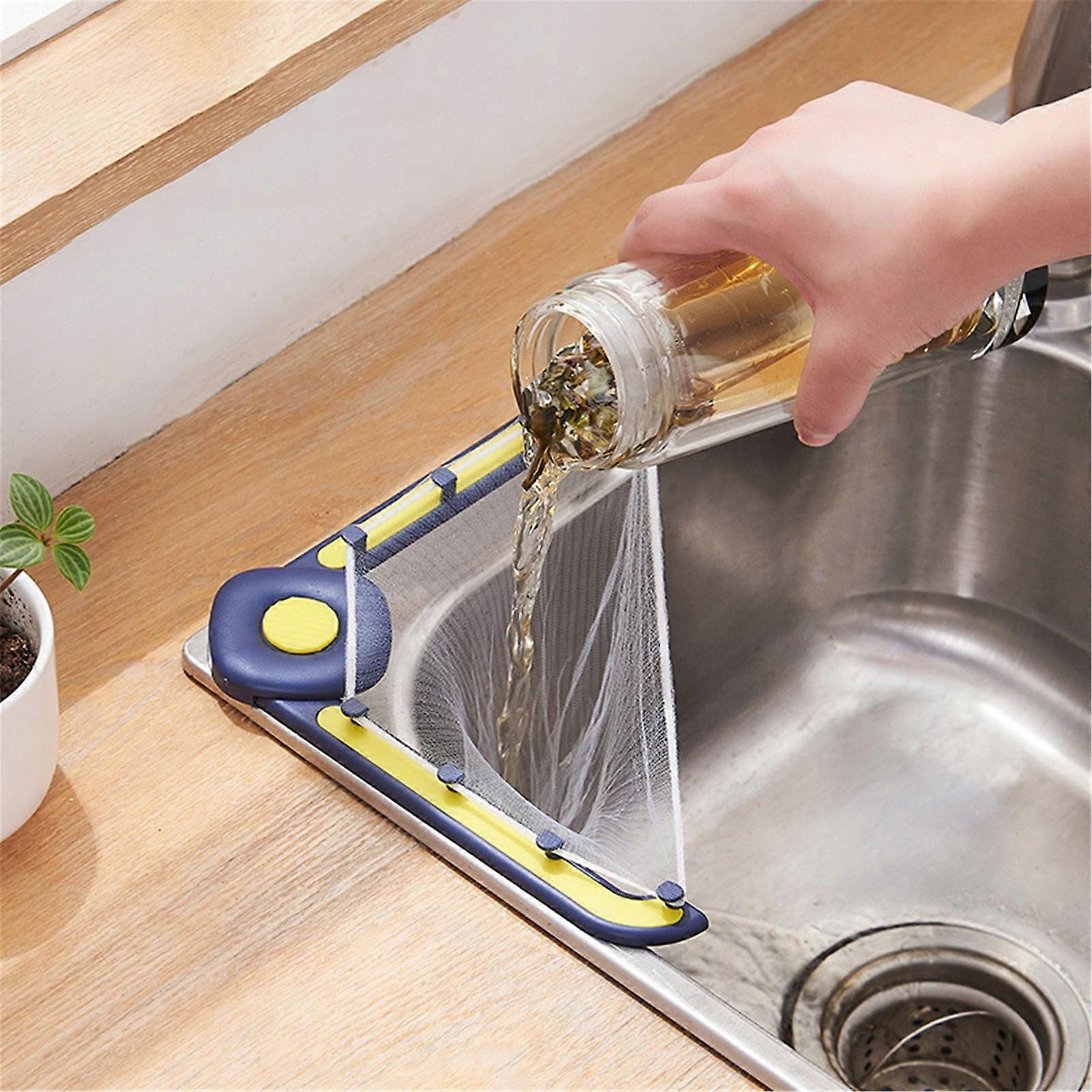 Uclet Strainers Kitchen Sink Filter Screen Drain Rack Leftovers Screen Inverted Filter Rack Filter Triangular Hanging Screen