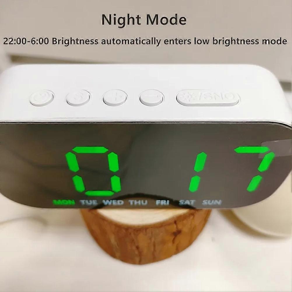 Adjustable Brightness Electronic Clock Simple Multifunctional Alarm Clock LED Digital Clock Date and Temperature Display