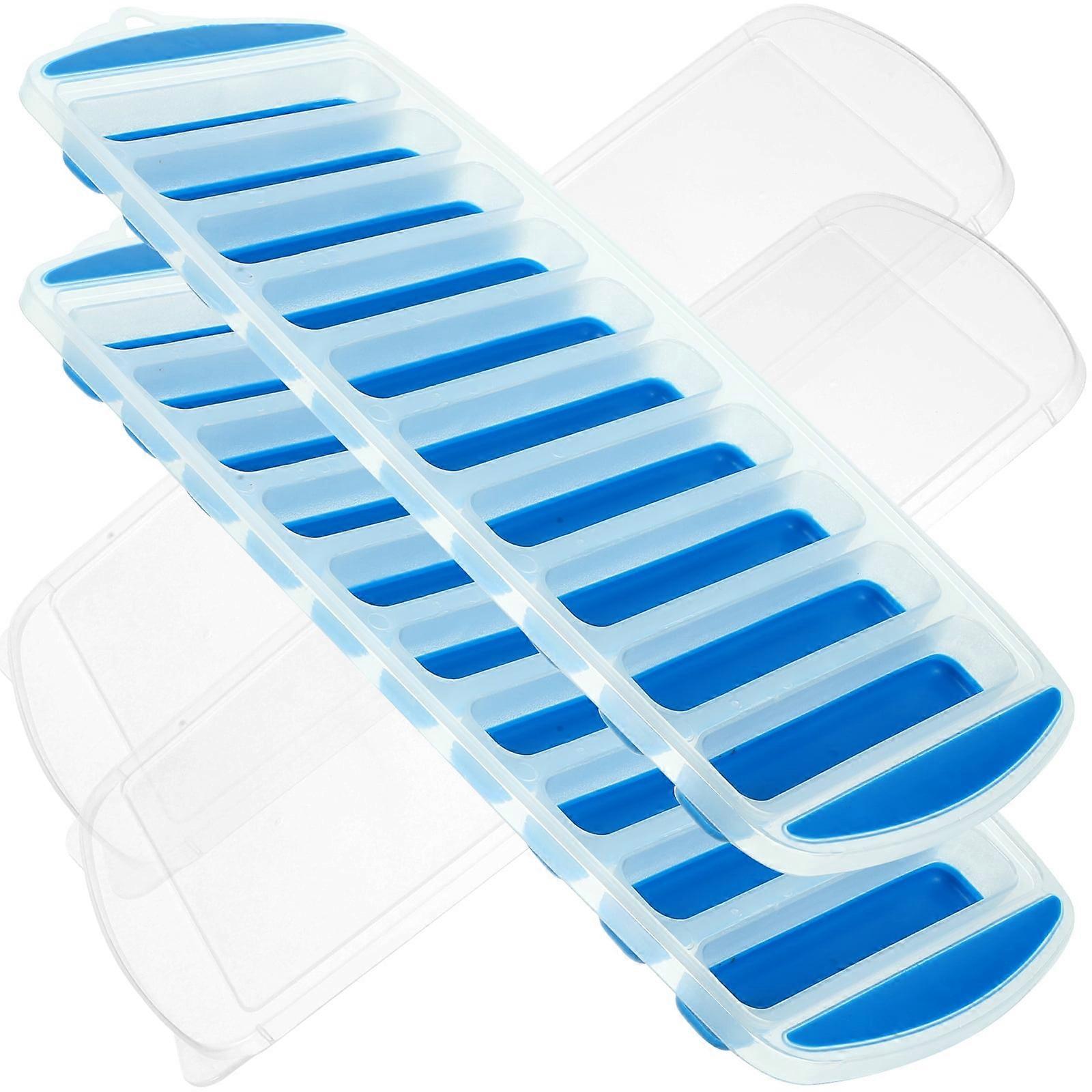 2 Sets of Creative Strip-type Ice Cube Making Molds Ice Maker Trays with Lids