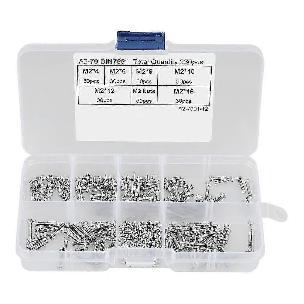 M2 Metric Bolt Screws Nuts Assortment Set compatible with Woodworking Projects